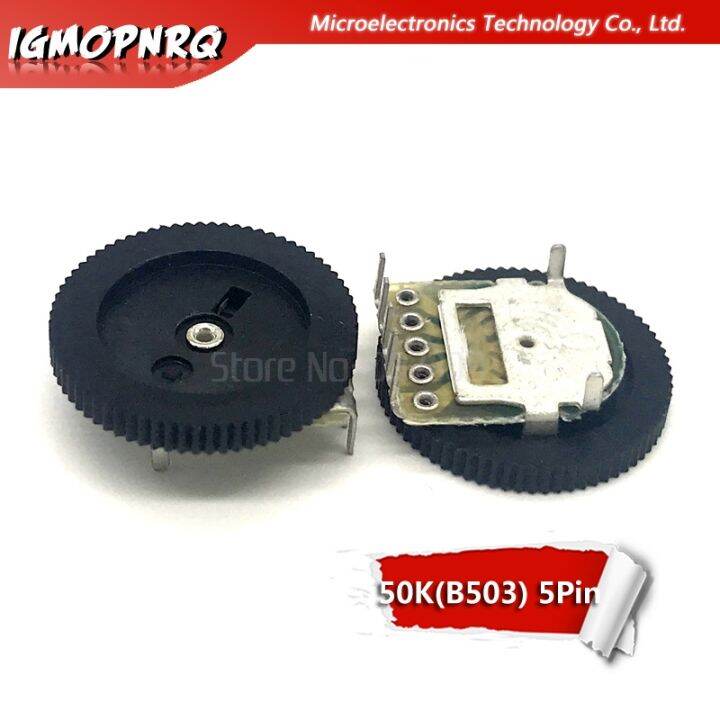 10pcs Double Gear tuning potentiometer B503 50K 5Pin 16x2mm Dial