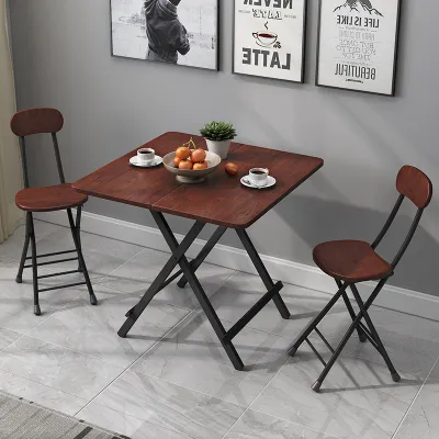 ชุดโต๊ะอาหาร 4 ที่นั่ง ชุดโต๊ะเก้าอี้ ชุดโต๊ะกินข้าว โต๊ะกินข้าว โต๊ะกาแฟ โต๊ะเก้าอี้พับได้ Folding Portable Table