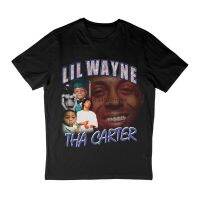 เสื้อยืดคอกลมแขนสั้นแฟชั่นพิมพ์ลายแบบเรียบง่าย Lil Wayne Tha Carter