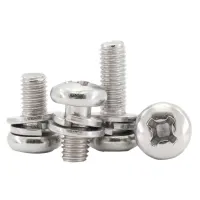 304 Stainless Steel Round Head Cross Bolt Pan Head Combination Screw Gasket Combination M5 M6 M8