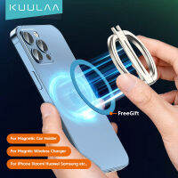 KUULAA ที่วางโทรศัพท์แบบแม่เหล็กพร้อม MagSafe ที่ชาร์จแบบไร้สายสำหรับโทรศัพท์แบบหนีบที่วางโทรศัพท์แบบถอดได้ ที่วางแหวนแม่เหล็กแบบถอดได้สำหรับ iPhone 14 13 12 Plus/Pro/Pro Max/Mini Desktop รองรับโทรศัพท์มือถือแม่เหล็กที่ยึดในรถยนต์แบบพับได้