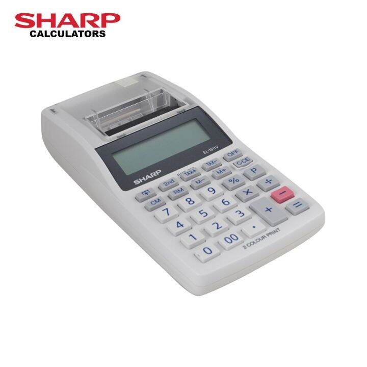 Sharp Printing Calculator 2 Color Print With 12 Digit Display And Grand ...