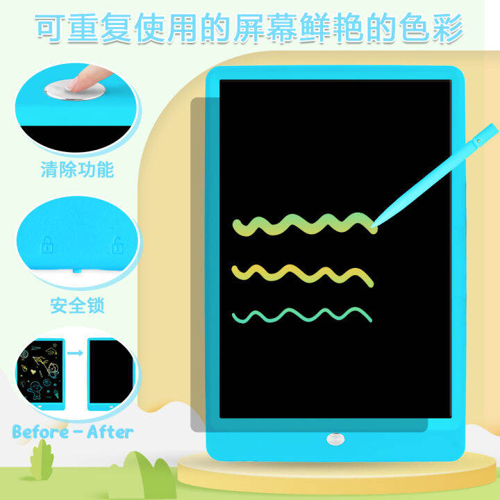 ขายร้อนข้ามพรมแดน-10-นิ้วเขียนอิเล็กทรอนิกส์กระดานเขียนด้วยลายมือ-lcd-หน้าจอสีเด็กคลิกเดียวลบกระดานวาดภาพกราฟฟิตี