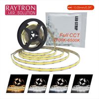 CRI 90 576 Chips High Brightness 10mm IP20 Flexible COB LED Strip 24V 3M Double-Sided Tape Full CCT 2700-6500K Linear Light