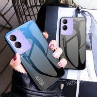 เคสสำหรับ Vivo Y17 VivoY17S Y17S 17S 4G 2023ไล่ระดับสีกระจกเคสโทรศัพท์แฟชั่นปกแข็งฝาครอบหลังกระจกสี