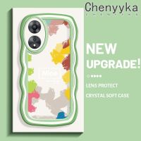 เคส Chenyyka สำหรับ OPPO A58 5G A58X 5G A78 5G เคสลายการ์ตูนสวยงามสีน้ำดีไซน์ใหม่ครีมเวฟบอร์เดอร์นุ่มปลอกเคสมือถือโปร่งใสลายกล้องถ่ายรูปเรียบง่ายอ่อนโยนฝาครอบป้องกัน