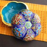 ของสะสม Cloisonne งานฝีมือจากประเทศจีนโบราณกล่องเก็บรูปฟักทอง/กล่องเครื่องประดับเครื่องประดับเคลือบ