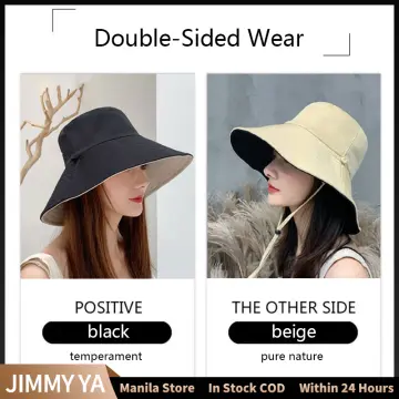 Ladies Double Sided Bucket Hat Large Brim Can Store Sun Hat Casual