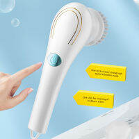 【ลดล้างสต๊อก】Electric Cleaning Brush Cordless Handheld Electric Spin Scrubber with 5 Brush Heads for Home