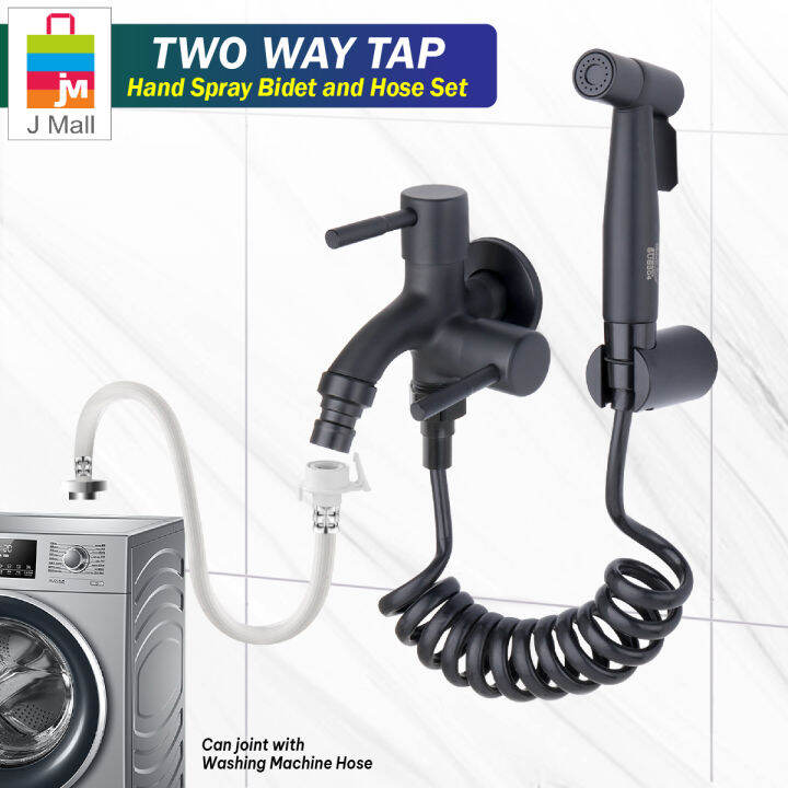 MCPRO SUS304 Stainless Steel BLACK TWO WAY TAP with Hand Bidet and
