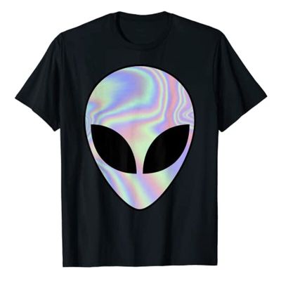 Alien Head เสื้อยืดสีสัน Alien-Ufo Rave Tee Y2k Top I Want To Believe กราฟิกชุดตลกผู้เชื่อในชีวิตบนดาวอังคารเสื้อผ้า