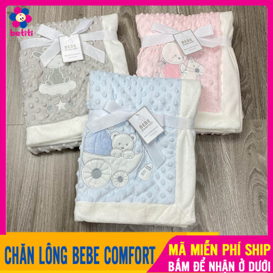 Chăn lông 2 lớp cho bé bebe comfort siêu mềm- mền đắp cho bé, chăn cho bé - ảnh sản phẩm 1