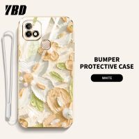 YBD เคสโทรศัพท์ดีไซน์ใหม่สำหรับ Infinix Smart 5 Pro Hot10i เคสชุบน้ำมันเคสลายดอกไม้เคสแถมฟรีสายคล้องเคลือบ