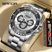 SANDA Original Luxury Business นาฬิกาควอตซ์ชายยี่ห้อสแตนเลส Chronograph นาฬิกาข้อมือทหารนาฬิกาขายร้อน5306