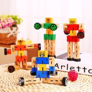 Trẻ Em Bằng Gỗ Robot biến hình Đồ chơi xếp ghép hình Cho Trẻ Em Autobot