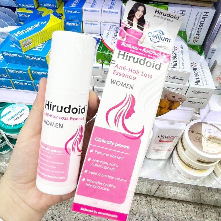 พร้อมส่ง-hiruscar-hirudoid-anti-hair-loss-essence-women-80ml-เอสเซนส์บำรุงหนังศีรษะ-สูตรสำหรับผู้หญิง-จากฮีรููสการ์-ช่วยลดการหลุดร่วงของเส้นผม