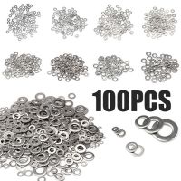 100/50/10 buah M1.6 M2 M2.5 M3 M3.5 M4 M5 M6 M8 M10 M12 M14 M16 304 Stainless Steel Flat Washer Plain Gasket