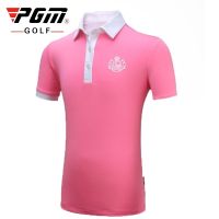 ☈♈☊ Pgm Girls Quick Dry Short Sleeve Golf T Shirt Children Tops Sportswear Summer Tees Girls Breathable Slim Golf Apparel AA60454