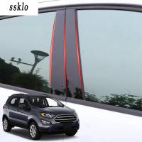 (Ssklo) 8ชิ้นเหมาะสำหรับ Ford Ecosport 2013-2021 Pvc แต่งรถรถเสาหน้าต่างสติกเกอร์ตกแต่งกลาง Bc สติกเกอร์เสาร์อุปกรณ์แต่งภายนอกรถ