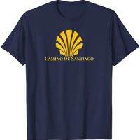 เสื้อยืดแฟชั่น2021หอยเชลล์ Camino De Santiago เสื้อ100% พิมพ์ลายใหม่ฤดูร้อนคอกลมเสื้อยืดตลก