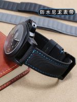 Suitable for Panerai carbon fiber pattern nylon watch strap 1084 2209 2973 black and blue strap 22 24 26mm male