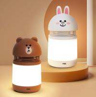 【เพื่อน NVC &amp; LINE 】 Pat Night Light ห้องนอนข้างเตียงแม่และเด็กให้อาหารไฟกลางคืนหอพักนักศึกษาสำนักงานไตรรงค์อุณหภูมิ Type-C ชาร์จป้องกันดวงตานอนหลับแสงอ่อน