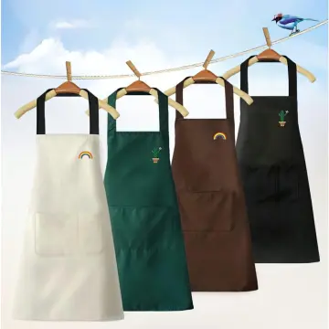 Solid Color Oil-resistant Restaurant Home Kitchen Cooking Protective Apron