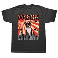 Funny Retro Japanese Dogzilla Boston Terrier Dog T Shirts Cotton Streetwear Short Sleeve Birthday Gifts T shirt Mens Clothing XS-6XL