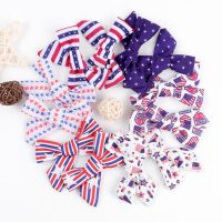 24pclot Independence Day Bow Hair Clip for Baby Girl American Flag Striped Hairpins July 4th Baby Hairpins Hair Accessories