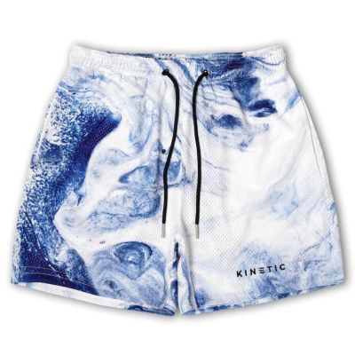 Kinetic Kings splash-ink Mens Streetwear shorts Knee Mesh Quick Dry Breathable Shorts Running casual unisex shorts