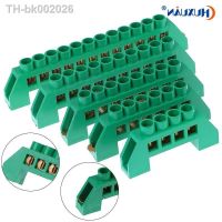 ┋☸▼ 4/6/8/10/12 Positions Green Terminal Block Connector Strip Brass Ground Neutral Bar Electrical Distribution Wire Screw Terminal