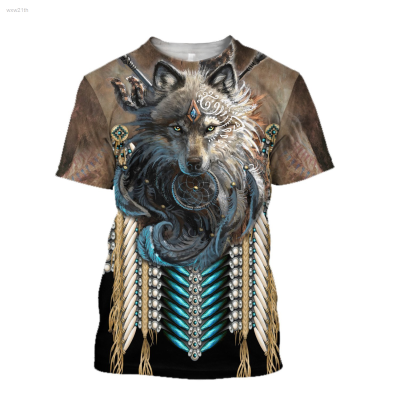 2023 Vintage Wolf 3d Printed Mens Summer T-shirt Casual Short Sleeve Oversized T-shirt Fashion Mens Clothing Unisex