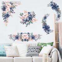 ☃✙ The Eye-Catching Design Of Flower And Small Flower Pattern Wall Stickers Is Full Of Vibrant And Stunning Pink And Blue Decorativ