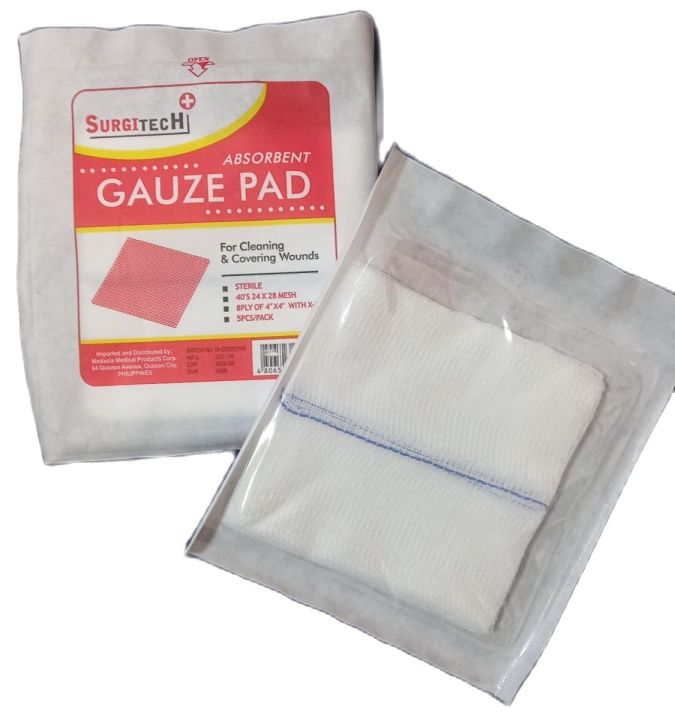 Sterile Gauze Pad 4x4 5 Pcs Per Pack With Or Without Xray Line