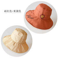 Smil ey Embroidery Sun Hat Fashion Korean Tide Japanese Student lovers Outdoor Face Small Fisherman Hat Free Shipping