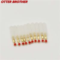 ✓◐❇ 10pcs/lot Fishing Gear float rest Organic silicone float Copper Head Block Rotation Drift Fishing tube Soft core material Tools