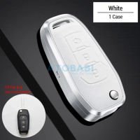 HushdgAluminum Alloy Car Key Case 3ปุ่ม Flip พวงกุญแจ Remote Contorl Fobs Protector กรอบสำหรับ Ford Mondeo Fusion KA Fiestakouh