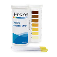 Micro Essential Lab Professional Hydrion Chlorine Test Strips CH-1000, Range 0-1000 100 strips