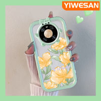 YIWESAN เคสสำหรับ Huawei Mate 40 Pro เคสลายการ์ตูนดอกทิวลิปเคสมือถือโปร่งใสกันกระแทกนิ่มที่สร้างสรรค์น่ารักสัตว์ประหลาดน้อยเลนส์กล้องถ่ายรูปปลอกซิลิโคนใสป้องกัน