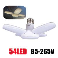 หลอดไฟ AC85-265V LED แบบ E27โคมไฟเวลาใบพัด28W หลอดไฟไฟ Led พับได้ไฟกลางคืนสำหรับให้แสงสว่างไฟเพดานบ้าน