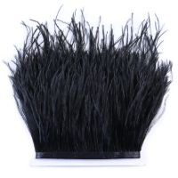 Black Natural Ostrich Feather Trim For Needlework 8 18cm Plumas Fringe Ribbon Wedding Dress Decorative Plumes Feather Diy Crafts