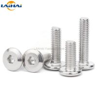 1/50pcs M3 M4 M5 M6 M8 304 Stainless Steel Large Flat Hex Hexagon Socket Head Allen Furniture Rivet Screw Connector Joint Bolt Nails Screws Fasteners