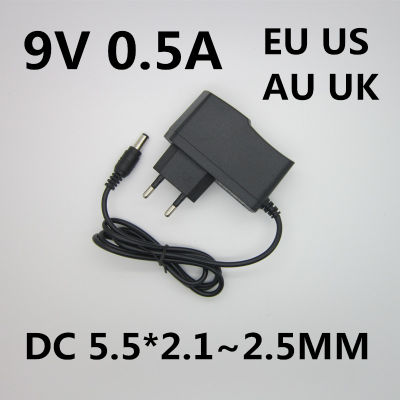 อะแดปเตอร์ Acdc AC 110-240V DC 9 V 0.5A 500ma AC 100-240V Converter อะแดปเตอร์9V0.5A Charger แหล่งจ่ายไฟ9 V โวลต์ EU Plug