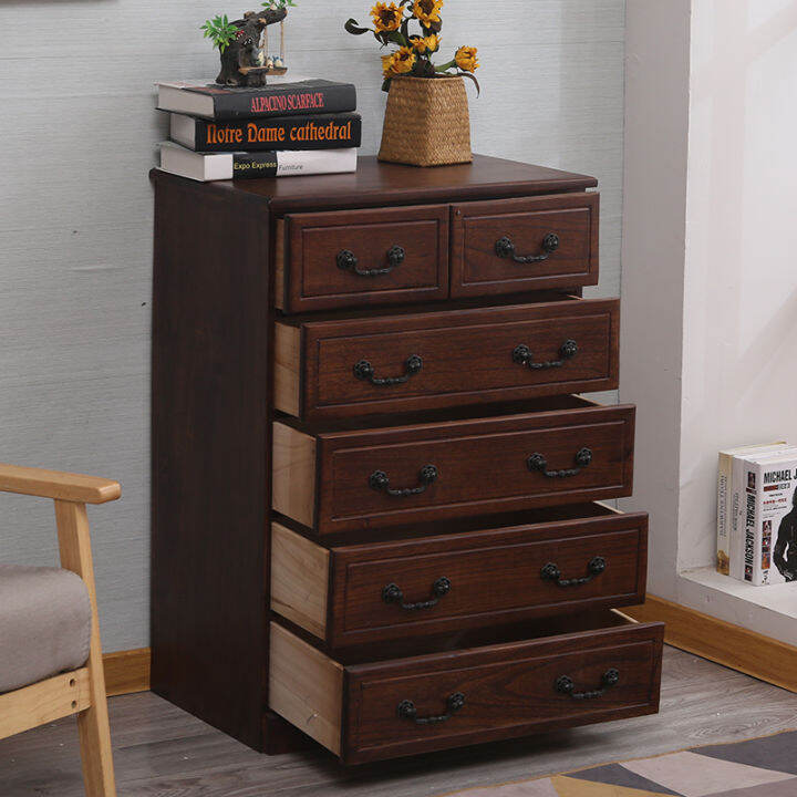 Solid wood chest of drawers simple bedroom drawer storage small
