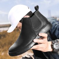 Men Chelsea Boots Ankle Boots Fashion Mens Male Brand Leather Quality Slip Ons Motorcycle Man Winter Warm Chelsea