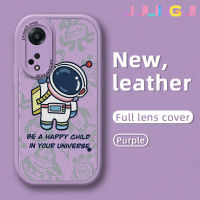 Jlingji เคสสำหรับ OPPO A98 5G A1 5G F23 5G ลายการ์ตูนน่ารักนักบินอวกาศดีไซน์ใหม่บางนุ่มหนังซิลิกาเคสโทรศัพท์เจลฝาปิดเลนส์เต็มเคสกันกระแทกกล้องกันกระแทก