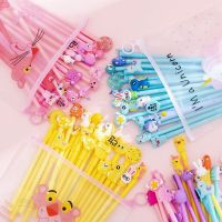 [10แท่ง+กระเป๋า] 10 pens with bag Ball point pen ปากกา หัวการ์ตูน หมึกน้ำเงิน แถมฟรี❗️ กระเป๋าซิป น่ารักทุกสี (กระเป๋าคละลาย)