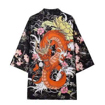 Japanese Kimono Traditional Yukata Cardigan Men Beach Thin Clothes