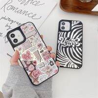 เคสกระจกสำหรับ Casetify ตัวอักษร Love,ฉลากและลายม้าลาย IPhone 13ProMax 12Mini 12ProMax 11ProMax XR X XS MAX 8 7 Plus TPU ฝาครอบป้องกันเต็มรูปแบบ