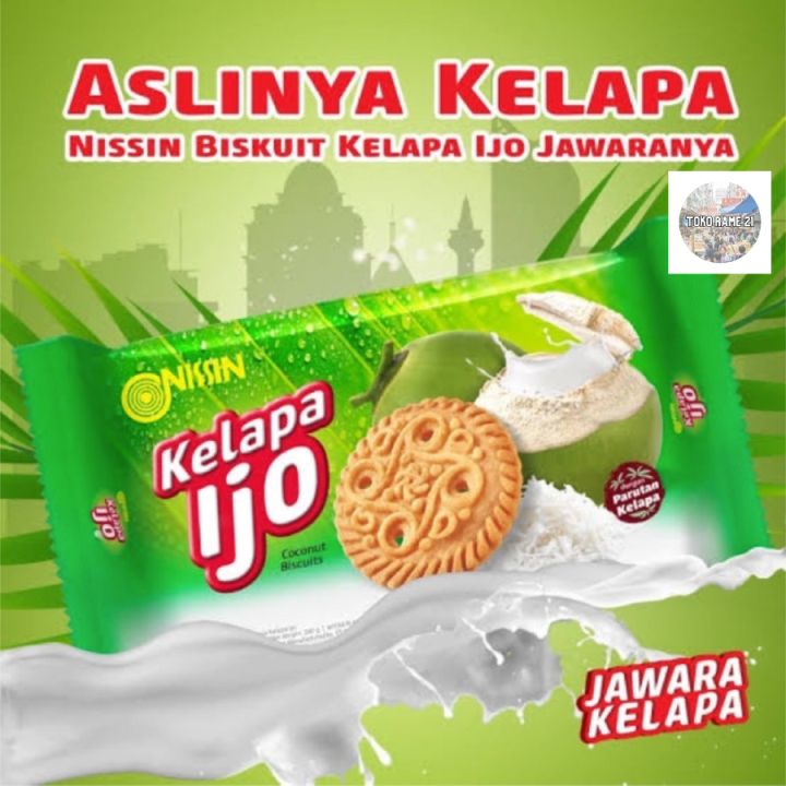 Nissin Biskuit Kelapa Ijo 280 Gr Nissin Coconut Biscuit 280 Gr Lazada